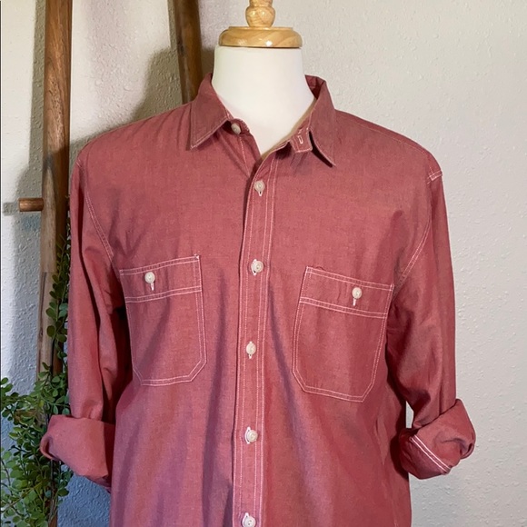 J.Crew Shirt Red Chambray NWOT - Picture 2 of 8